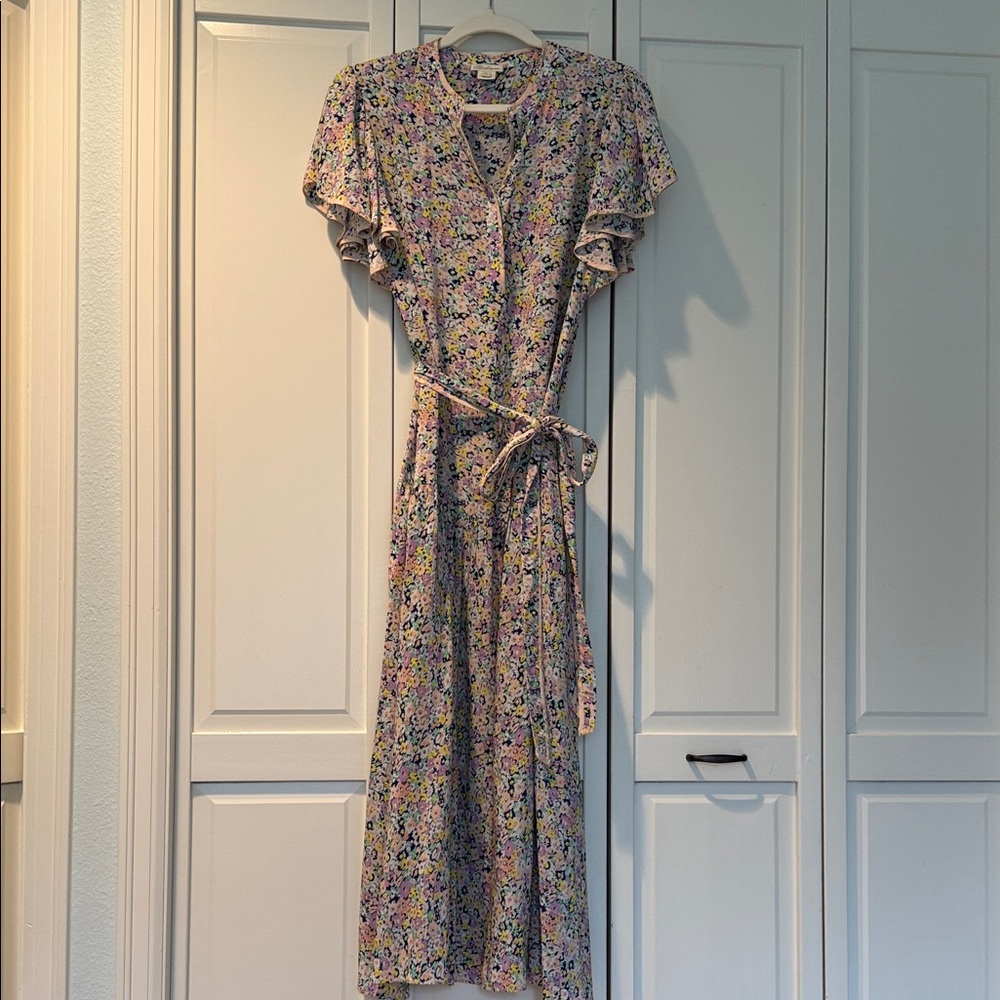 Shoshanna Floral Ruffle Sleeve Dress